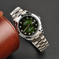 Rolex Watch – Silver with green Dial