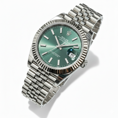 Rolex Green krinkle Dail | Date Adjust | Jubilee Chain