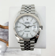 Rolex White Krinkle Dial | Date adjust | Jubilee Chain