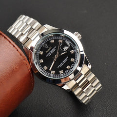 Rolex Watch – silver with black Dial