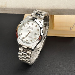 Rolex Watch – silver with white Dial