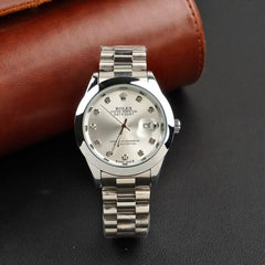 Rolex Watch – silver with white Dial