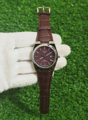 TISSOT PRX POWEMATIC 80 LEATHER STRAP WATCH